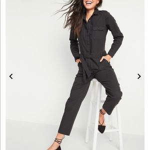 Old Navy Tie Belt Utility Canvas Jumpsuit